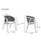 Manhattan Comfort Round Dining Set of 5, 47.24 in L, American Solid Ash Wood, Black 4-DT03ACCA02-BK - alternate 10